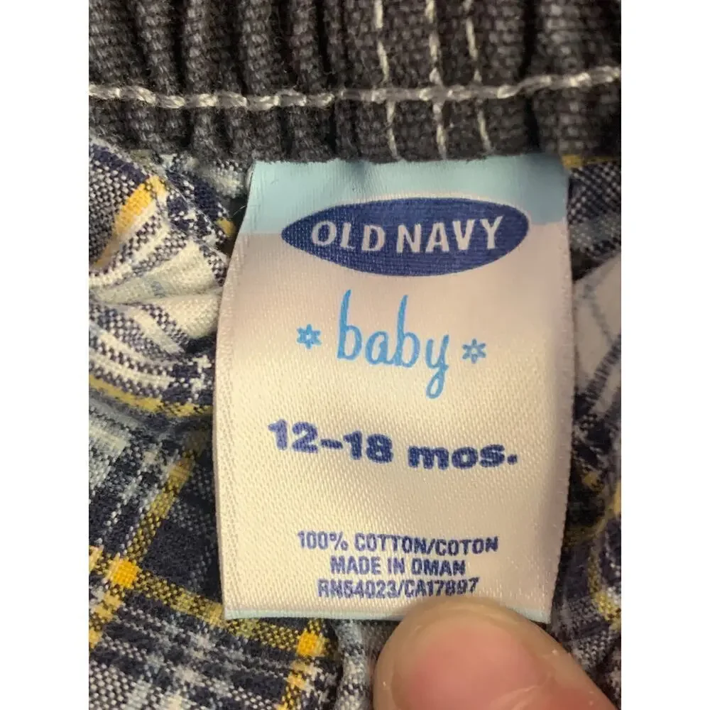 OLD NAVY Boy’s Carpenter Khaki Flannel Lined Pants / Size: 12-18 Months